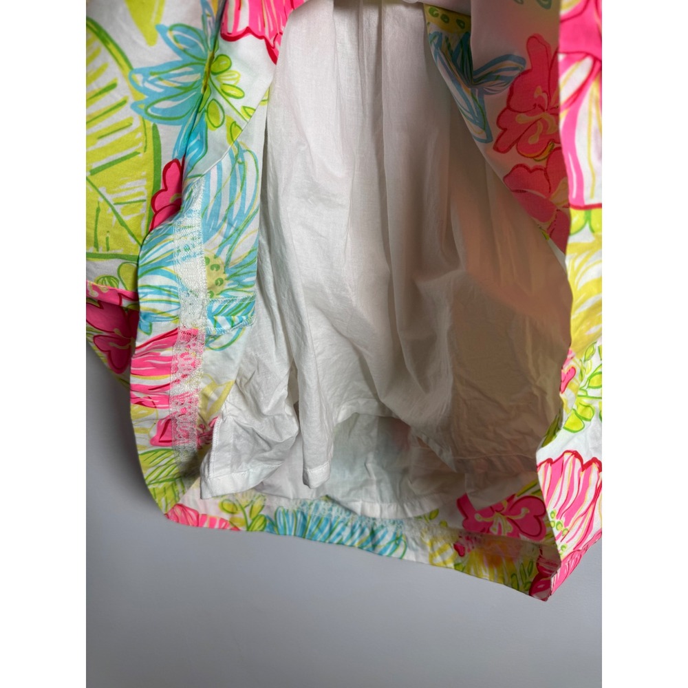 Preppy Lilly Pulitzer Women 14 Halter Dress Pink Floral Crochet Lace Tropical - Picture 5 of 10
